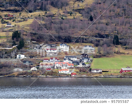 A beautiful villiage in Naeroyfjord, Norway 95705587