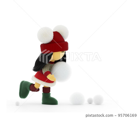 Cute rag poppet in a knitted Christmas sweater 95706169