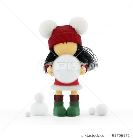 Cute rag poppet in a knitted Christmas sweater 95706171
