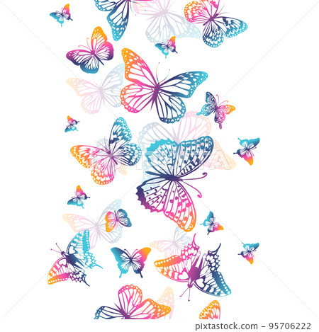 colored butterflies seamless pattern. Vector illustration colored butterflies seamless pattern. Vector illustration 95706222