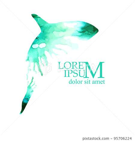Whale, killer whale from paint blot. Vector illustration Whale, killer whale from paint blot. Vector illustration 95706224