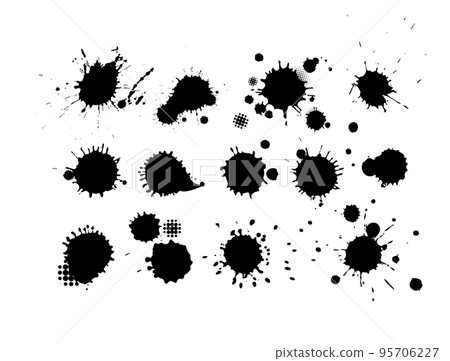Set of abstract stains, blots, splashes and smudges. Vector graphics illustration Set of abstract stains, blots, splashes and smudges. Vector graphics illustration 95706227
