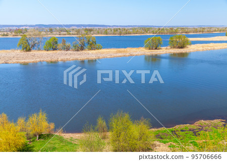 Coastal landscape of Volga river, Russia 95706666