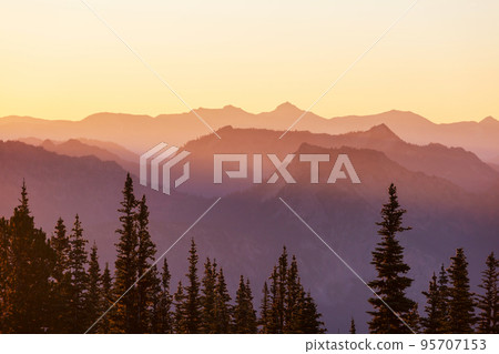 Mountains silhouette Mountains silhouette 95707153