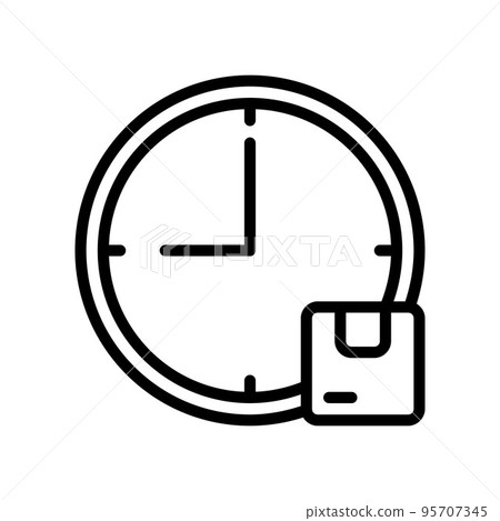 Estimated Time of Package Arrival icon, estimated package delivery. Estimated Time of Package Arrival icon, estimated package delivery. 95707345