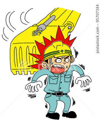 Display of attention to heavy equipment accidents 95707384