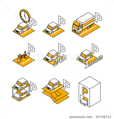 Illustration of various parking lot forms Illustration of various parking lot forms 95708723