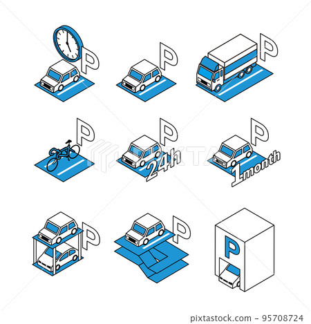 Illustration of various parking lot forms 95708724