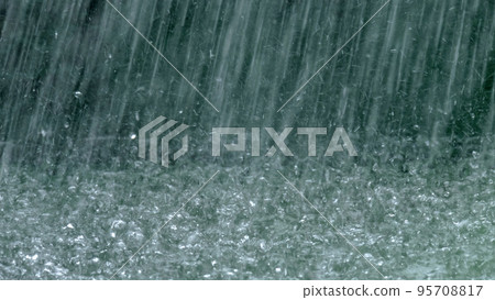 Background material ・ Image of rainy season and heavy rain 95708817