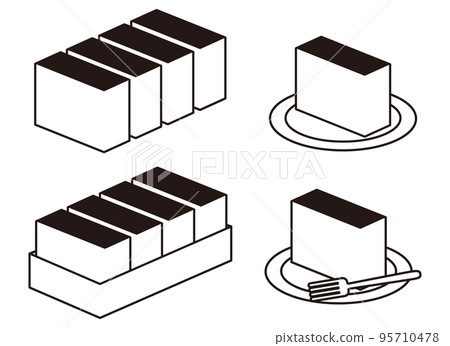 Castella set monochrome icon illustration - Stock Illustration ...