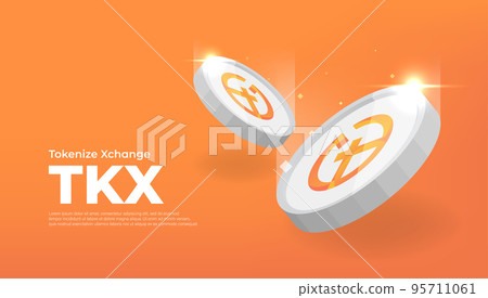 Tokenize Xchange (TKX) coin cryptocurrency concept banner background. 95711061