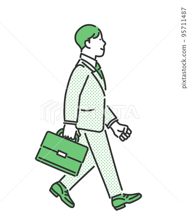 Image illustration of a walking male business person 95711487