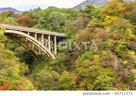 宮城縣鳴子峽大崎市秋葉美凱利橋 宮城縣鳴子峽大崎市秋葉美凱利橋 95711571