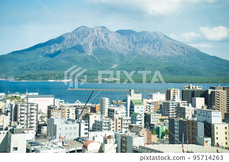 晴天從天文館看到的櫻島 晴天從天文館看到的櫻島 95714263
