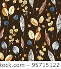 Watercolor seamless pattern, Christmas textile and wrapping paper decoration. Winter holiday decor. New Year illustration. Polygraphy decoration, textile and wrapping paper design. 95715122