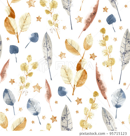 Watercolor seamless pattern, Christmas textile and wrapping paper decoration. Winter holiday decor. New Year illustration. Polygraphy decoration, textile and wrapping paper design. Watercolor seamless pattern, Christmas textile and wrapping paper decoration. Winter holiday decor. New Year illustration. Polygraphy decoration, textile and wrapping paper design. 95715123