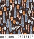 Watercolor seamless pattern, Christmas textile and wrapping paper decoration. Winter holiday decor. New Year illustration. Polygraphy decoration, textile and wrapping paper design. 95715127