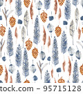 Watercolor seamless pattern, Christmas textile and wrapping paper decoration. Winter holiday decor. New Year illustration. Polygraphy decoration, textile and wrapping paper design. 95715128