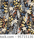 Watercolor seamless pattern, Christmas textile and wrapping paper decoration. Winter holiday decor. New Year illustration. Polygraphy decoration, textile and wrapping paper design. 95715136