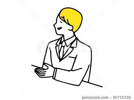 Illustration of a simple business person making an introduction 95715530