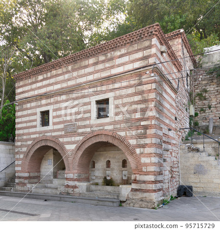 Kanuni Sultan Suleyman Fountain or Cesmesi, near Eyup Sultan Mosque, Istanbul, Turkey 95715729