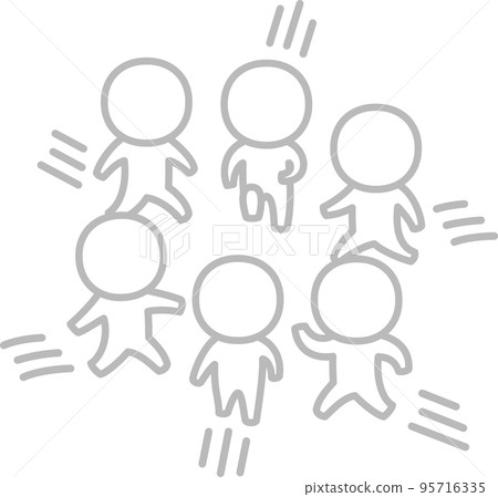 people running and gathering people running and gathering 95716335