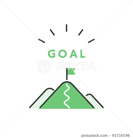 目標旗幟在山頂飄揚/目標設定圖像插圖素材 目標旗幟在山頂飄揚/目標設定圖像插圖素材 95716596