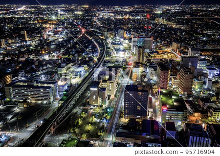Gifu City Night view of Gifu City from the observation deck on the top floor of Gifu City Tower 43 (Ogaki, Shiga direction) 95716904