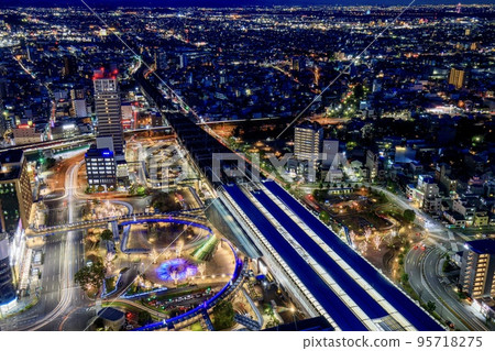 Gifu City Night view of Gifu City from the observation deck on the top floor of Gifu City Tower 43 (in the direction of Gifu Station) 95718275