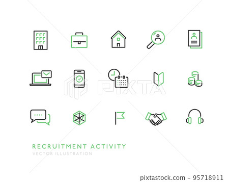 Recruitment / career change icon set material 95718911