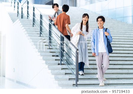 Male college student campus life student man and woman 95719433