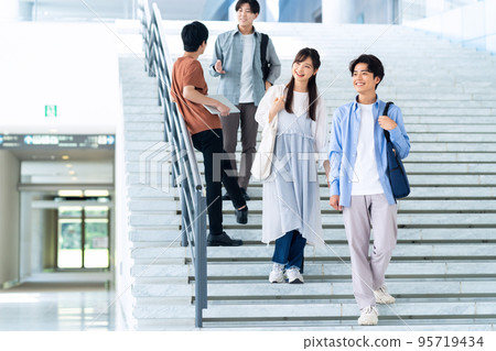 Male college student campus life student man and woman 95719434