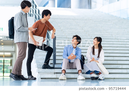 Male college student campus life student man and woman 95719444