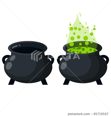 Cauldron and Boiling potion. Cauldron and Boiling potion. 95719587