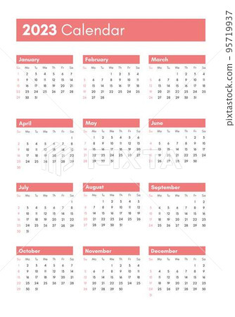 Pocket calendar on 2023 year. Vertical view - Stock Illustration ...