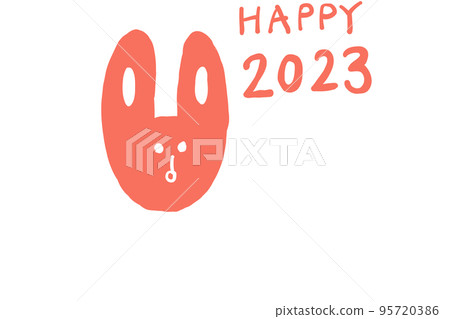 Stock Illustration: Rabbit New Year's card 95720386
