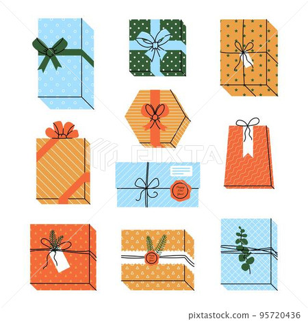 Set of gifts and presents on Christmas or Holidays. Set of gifts and presents on Christmas or Holidays. 95720436
