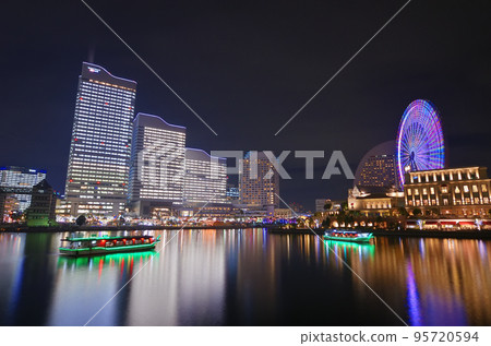 Yokohama Minatomirai office lights on Christmas Eve Yokohama Minatomirai office lights on Christmas Eve 95720594