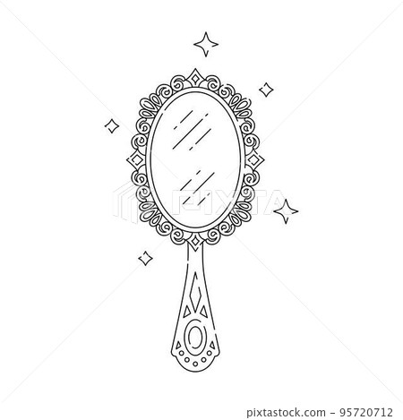 Magic mirror line vector illustration. Linear style. Magic mirror line vector illustration. Linear style. 95720712