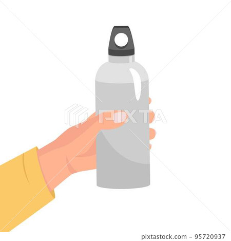 Man holding a reusable water bottle Man holding a reusable water bottle 95720937