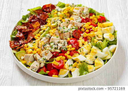 American garden salad on plate, top view American garden salad on plate, top view 95721169