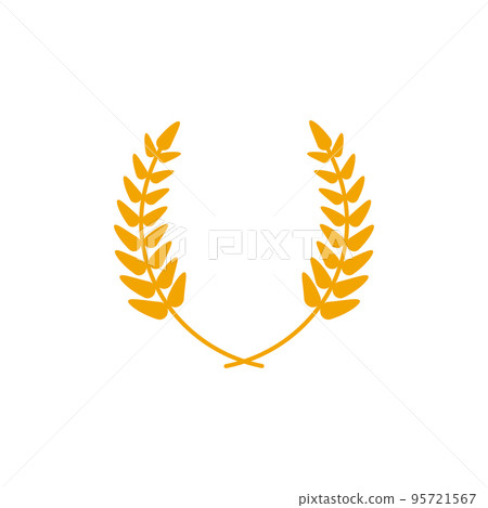 Wheat wreaths logo. Wheat ear icon. Vector agriculture ears symbol. 95721567