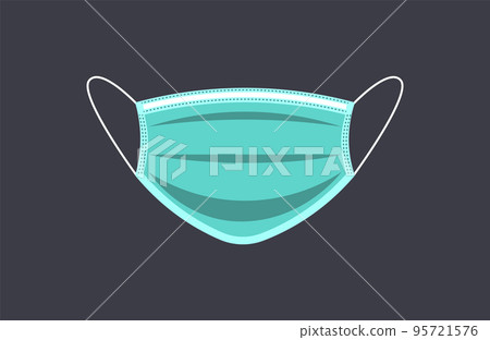 Surgial protection face mask. Virus protection vector concept. Surgial protection face mask. Virus protection vector concept. 95721576