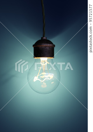 Light bulbs on blue background Light bulbs on blue background 95721577