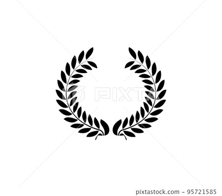 Laurel circle wreath. Branch greek olive oak wheat leaves Laurel circle wreath. Branch greek olive oak wheat leaves 95721585