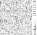 Seamless monochrome vector pattern of swirls and abstract shapes drawn with thin lines. Vector seamless texture in black color waves or flow. 95722008