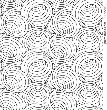 Seamless monochrome vector pattern of swirls and abstract shapes drawn with thin lines. Vector seamless texture in black color waves or flow. Seamless monochrome vector pattern of swirls and abstract shapes drawn with thin lines. Vector seamless texture in black color waves or flow. 95722008