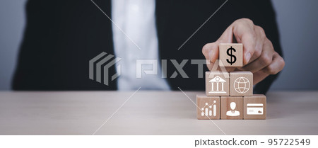 Businessman hand holding wood cubes with light bulb icon, HR Human and people icon,Technology Process System Business with Recruitment, Hiring, Team Building.Organisation structure concept. Businessman hand holding wood cubes with light bulb icon, HR Human and people icon,Technology Process System Business with Recruitment, Hiring, Team Building.Organisation structure concept. 95722549
