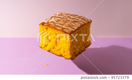 Pao de Lo - typical cake of Portugal on purple background 95723379