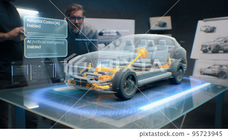 Engineers testing ai artificial intelligence system autopilot Engineers testing ai artificial intelligence system autopilot 95723945